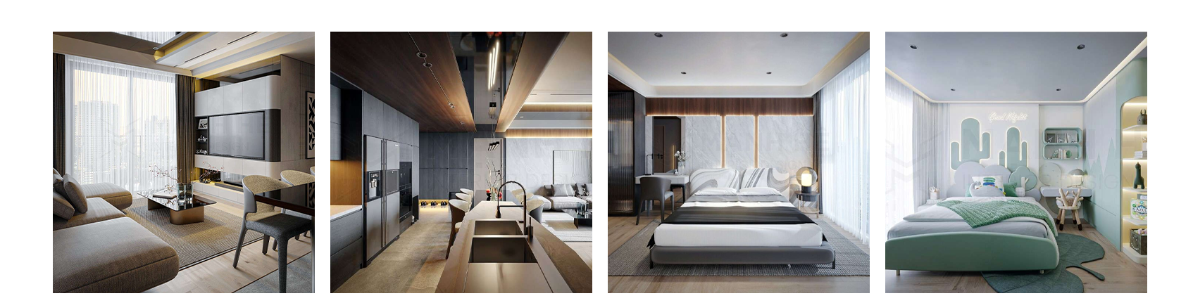 Phối cảnh căn hộ 3 phòng ngủ mẫu LUMIÈRE Series
