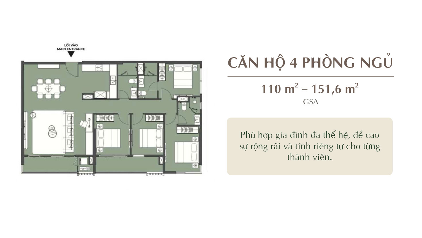 Layout Căn hộ 4 phòng ngủ LUMIÈRE Series