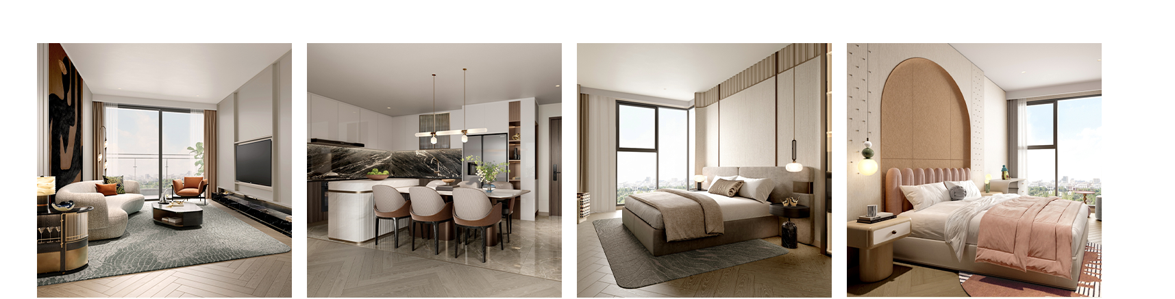 Phối cảnh căn hộ 4 phòng ngủ mẫu LUMIÈRE Series