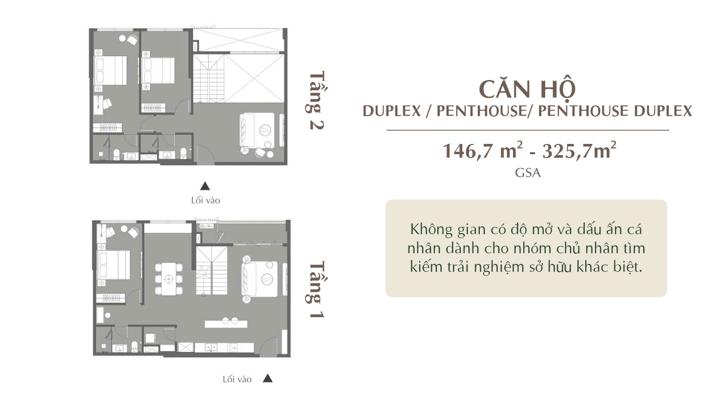 Layout Căn hộ Duplex Penthouse LUMIÈRE Series